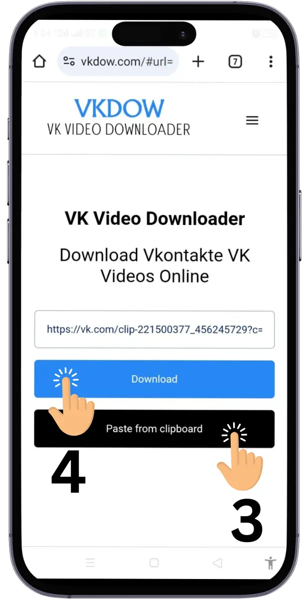 Paste the VK Video Link VK Video Downloader - Paste the Link